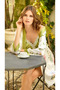 Special Design Satin Printed Floral Double Short Nightgown Set - 2