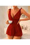 Burgundy Lace Embroidered Polka Dot Tulle Nightgown