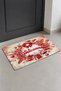 Door Mat 45X70Cm Non-Slip Base Decorative Indoor Outdoor Red Christmas Door Decoration - 2