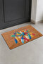 Embroidery Patterned Bird and Colorful Feathers Welcome Door Mat 45x70cm - 2