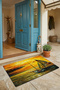 Welcome Doormat with the Theme of Peace on a Sea Ship and Sunset, 45X70Cm
