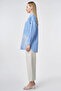 Stripe Pattern Embroidery Appliqué Viscose Tunic Airman Blue - 4