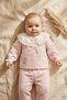 Baby Girl Lilac Muslin 2-Piece Set - Lace Detailed Wide Collar Embroidered Blouse and Pants Combination 9-24 a - 3