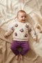 Daisy Bloom Floral Patterned Cream Sweatshirt and Purple Sweatpants Cotton Two-Piece Baby Set