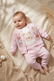 Rabbit Embroidered Waffle Textured Embroidered 3-Piece Baby Set - 100% Cotton Cardigan, Bodysuit and Pants Set - 3