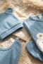 Sage Blue Teddy Bear Embroidered Baby Boy Ribbed Cotton 5-Piece Newborn Hospital Discharge and Baby Set - 2