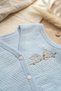 Gaye Bird Embroidered Baby Vest - 100% Cotton Textured Blue Quilted Vest - Antiallergic Seasonal Vest - 3