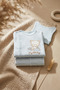 Lulla Cloud Baby Blue Teddy Bear Embroidered 3-Piece Hospital Discharge Set - 100% Cotton Jacquard Bodysuit, Booties - 5