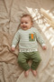 Wild Lion Striped 2-Piece Baby Boy Set - 100% Cotton Modern Safari Design - 3