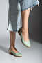 Volpen Leather Short-Heeled Shoes Mint Green - 8