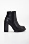 Zeta Platform Heel Leather Boots Black - 4