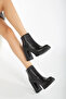Zeta Platform Heel Leather Boots Black - 3