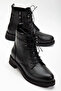Aster Lace-Up Leather Boots Black - 3