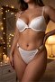 Violet Model V Detailed Support Underwire Bra Set, Breathable Micron Fabric, Push Upp - F001 - 2