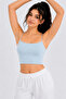 Women's Thin String Strap Double-Layered Crop Blouse, Basic Bustier - 3