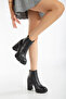 Zeta Platform Heel Leather Boots Black