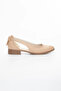 Volpen Leather Short-Heeled Shoes Nude - 7