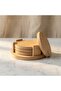 World Heavy Duty 100% Eco-Friendly Natural Bamboo Coasters - Round - 4 Piece Coaster Set (Coffee Time) - 5