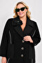 Plus Size Stylish Double Set with Accessories, Collared Buttons, Front Pocket Detail, Bottom and Top - 5