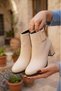 Women's Athens Beige Skin Buckle Detailed Heeled Short Boots - 4
