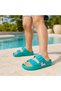 Girl's Double Buckle Eva Slippers with Love Detail, Lightweight Summer Slippers - 2