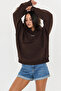 Women's Oversize Sweatshirt Hoodie Active & Refined 3D Printed Brown – Hooded, 3 Strands, with Pockets - 3