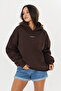 Women's Oversize Sweatshirt Hoodie Active & Refined 3D Printed Brown – Hooded, 3 Strands, with Pockets