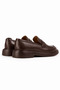 Men's Brown Genuine Leather Loafer Shoes - Thunder - 5