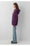 M1600361 Logo Printed Hooded Women's Sweatshirt Purple - 4