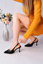 Women's Gold Studded Detailed Pointed Toe Women's Stiletto Imported Material Top Quality - 6