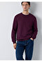Crew Neck Purple Basic Sweatshirt 0S10457-70434 - 2