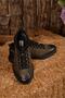 Black Nubuck Leather Casual Daily Shoes Model That Offers Durability and Elegance Together. Smart Laced - 5