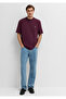 Logo Printed Claret Red Basic T-Shirt Loose Fit / Comfortable Cut 0612216-70434 - 2