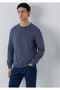 Crew Neck Navy Blue Basic Sweatshirt 0S10457-80776 - 2