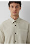 Linen Blend Beige Shirt Regular Fit / Normal Cut 0212088-70146 - 6