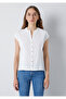 Buttoned Ecru T-Shirt Regular Fit / Normal Cut 1614132-70057 - 3