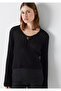 Black Knitwear with Lace Detail Boxy Fit 1710954-900 - 2