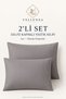 2-Pack 50X70 cm Gray Cotton Polyester Cover Pillowcases Soft and Plain Textured - 4