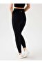 Luz Belt Rip Detailed High Waist, Firming Leggings Black - 3