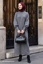 Long Balloon Sleeve Smoke Knit Dress