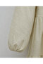 Dress with Partial Button Detail -Beige - 6