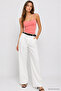 Women's Pink Slim Fit Crew Neck Strappy Crop Tank Top - 2
