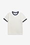 Essential Navy Blue Contrast Slim Fit White Men's T-Shirt - 7