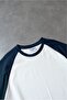 Crupt Oversize Navy Blue Raglan White Men's T-Shirt - 8