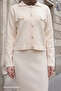 Beige Knitwear Set with Jacket and Dress - 2