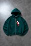 Green Boxy Crop Men's Jacket Zip Hoodie