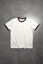 Essential Claret Red Contrast Slim Fit White Men's T-Shirt - 2