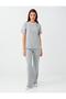 Gray Melange Straight Cut Knitted Trousers