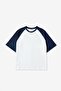 Crupt Oversize Navy Blue Raglan White Men's T-Shirt - 7