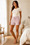 Stretchy Ribbed Cotton Lycra Camisole Women's Shorts - Powder Pink